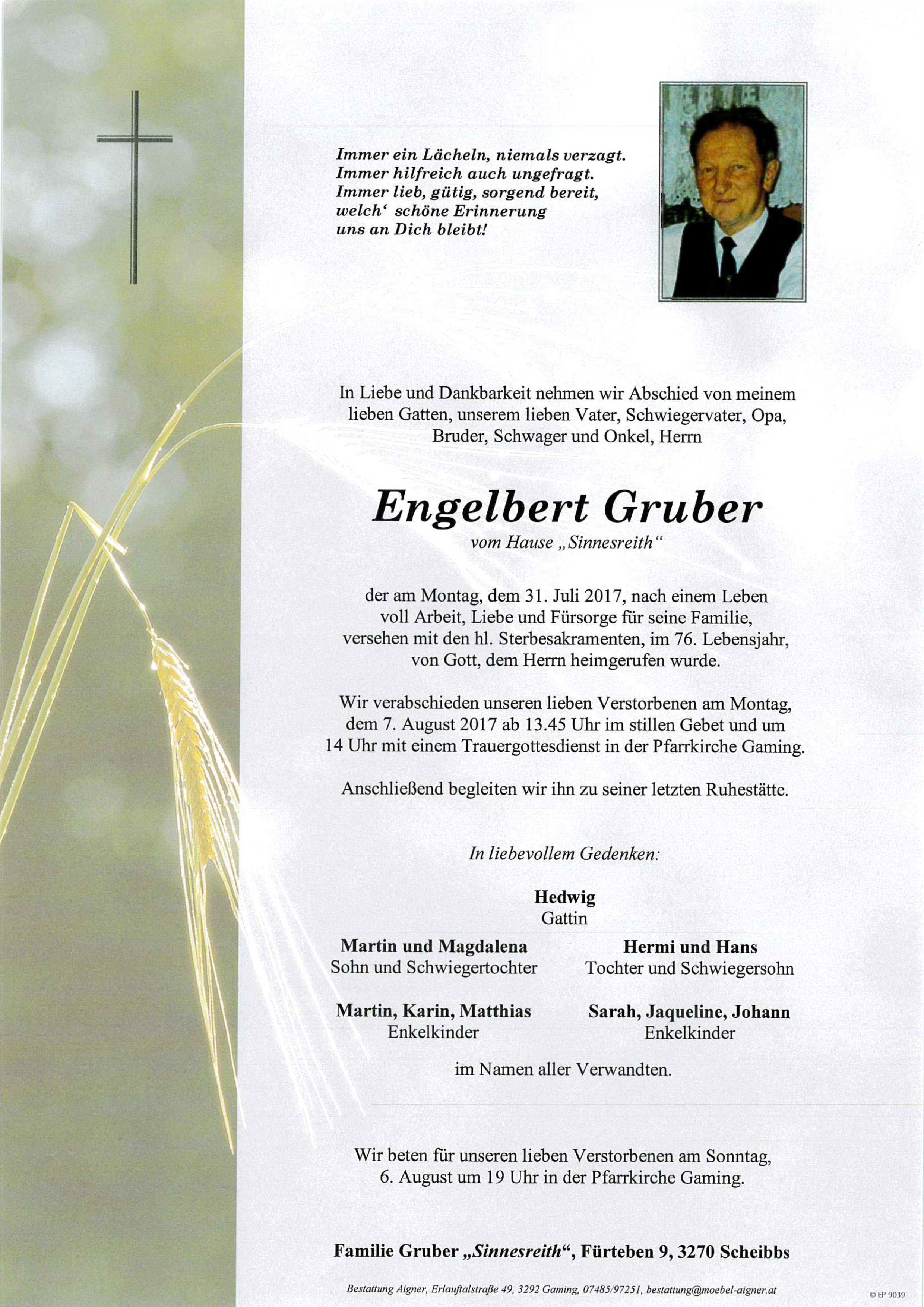 Engelbert Gruber vuldo Sinisreiter